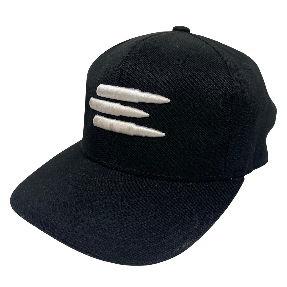 American Reckoning ONE TEN Flexfit Tech Black Baseball Hat Cap Bullet Embroidery